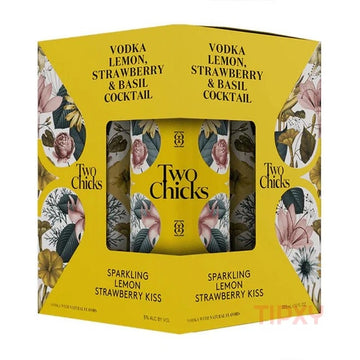 Two Chicks - Sparkling Lemon Strawberry Kiss Ready to Drink Cocktail (4 Pack) - TIPXY