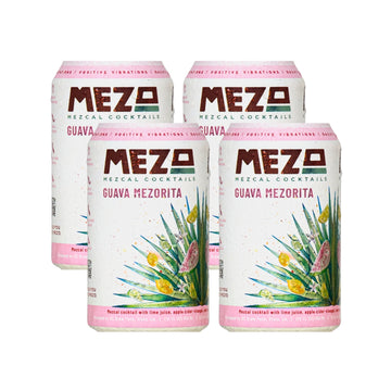 Mezo Mezcal Cocktails - Guava Mezorita Ready to Drink Cocktail (4 Pack) - TIPXY