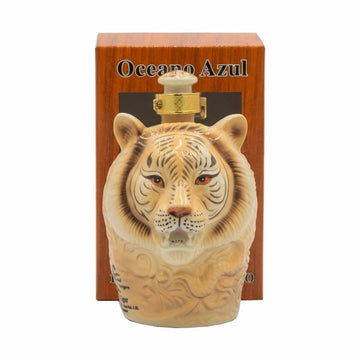 Oceano Azul - Anejo Tequila White Tiger Ceramic Decanter - TIPXY