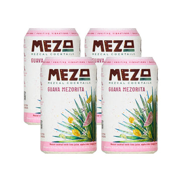 Mezo Mezcal Cocktails - Guava Mezorita Ready to Drink Cocktail (4 Pack)