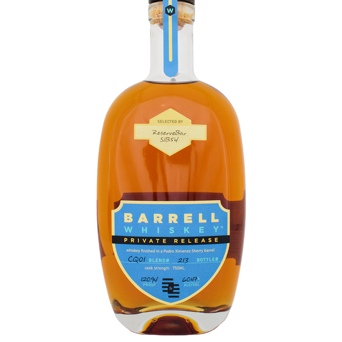 Barrell Craft Spirits - Private Release CQ01 (S1B54 STICKER) - TIPXY