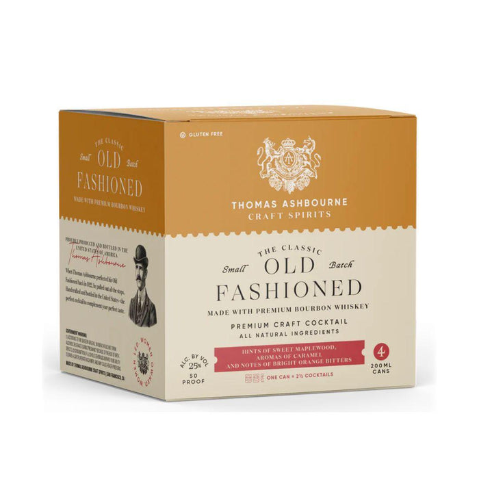 Thomas Ashbourne Craft Spirits - Old Fashioned Ready to Serve Cocktail (4 Pack)