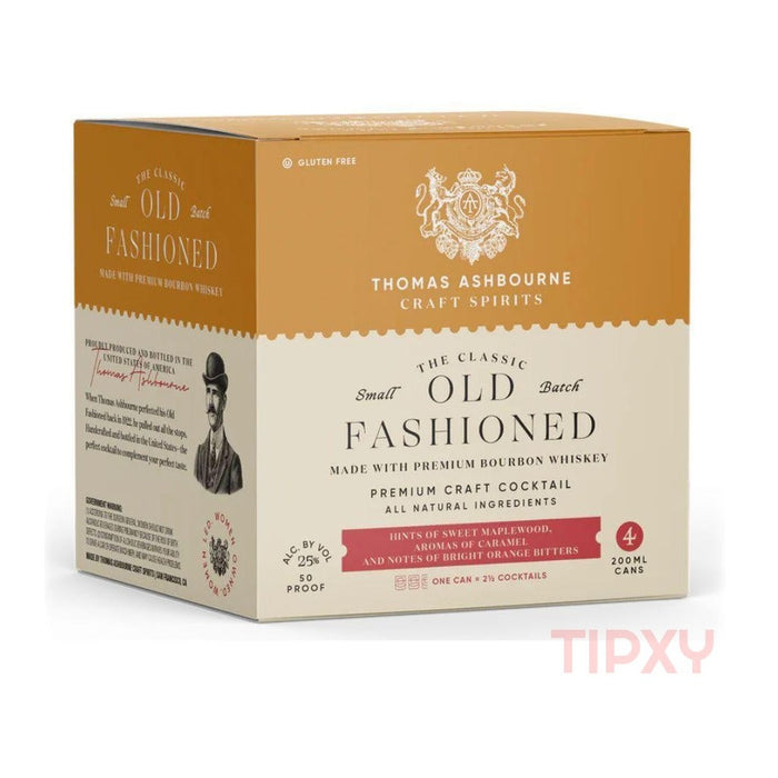 Thomas Ashbourne Craft Spirits - Old Fashioned Ready to Serve Cocktail (4 Pack) - TIPXY