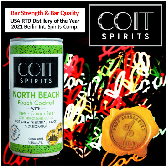 Coit Spirits - North Beach Peach Cocktail Ready to Serve 4/pk - TIPXY