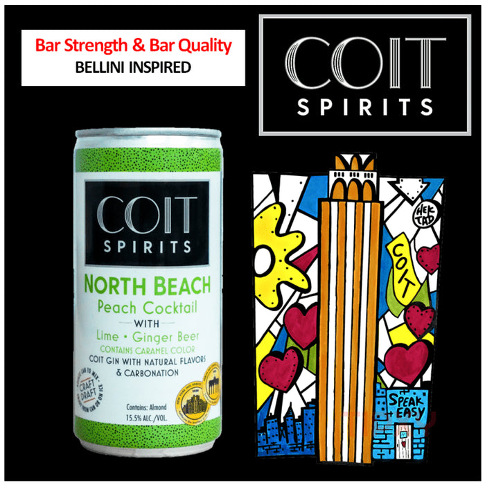 Coit Spirits - North Beach Peach Cocktail Ready to Serve 4/pk - TIPXY