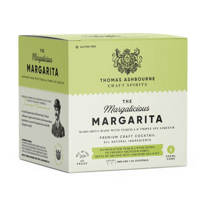 Thomas Ashbourne Craft Spirits - The Margalicious Margarita Ready to Serve Cocktail (4 Pack) - TIPXY
