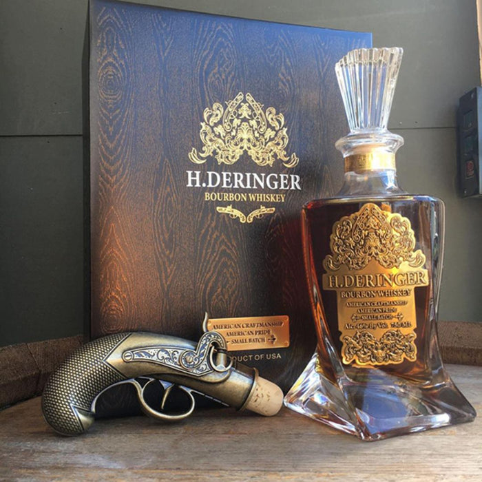 H. Deringer Bourbon Whiskey Gift Set with Gun Stopper