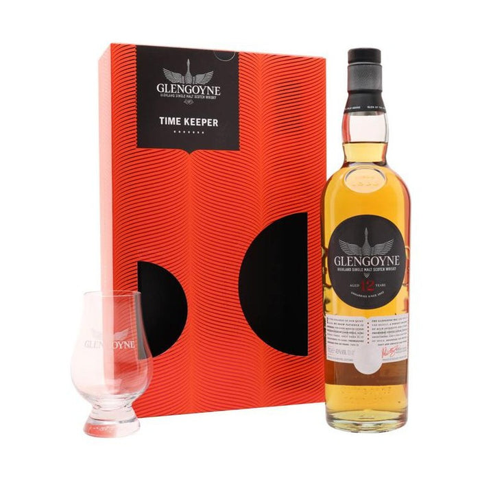 Glengoyne Highland Single Malt Scotch Whiskey Time Keeper/ with glass - TIPXY