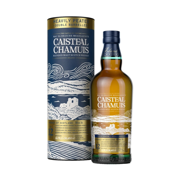 Caisteal Chamuis - 12 Year Old Heavily Peated Double Barreled Blended Malt Scotch Whisky - TIPXY