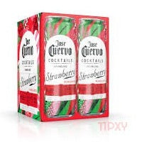 Jose Cuervo - Sparkling Strawberry Margarita Ready to Serve Cocktail (4 Pack) - TIPXY