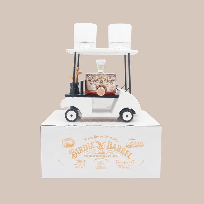 Oceano Azul - 6 Year Birdie Barrel Bourbon Whiskey Golf Cart with 2 Glasses