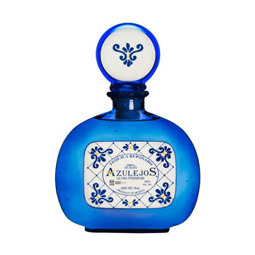 Azulejos - Reposado Blue Glass w Ceramic Label