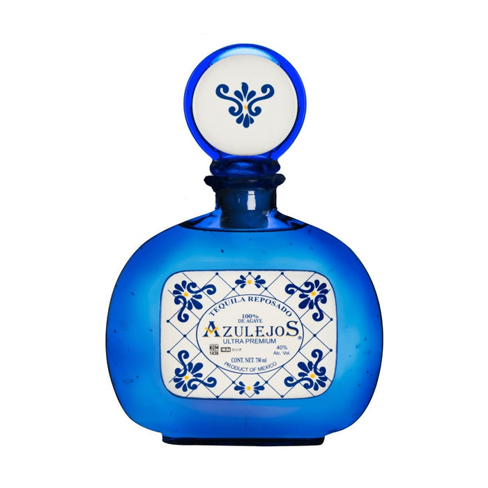 Azulejos - Reposado Blue Glass w Ceramic Label