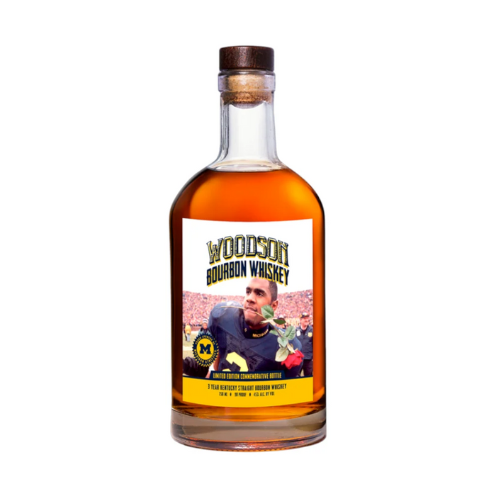 Woodson Whiskey - University of Michigan Charles Woodson "Rose In Mouth" Kentucky Straight Bourbon Whiskey - TIPXY