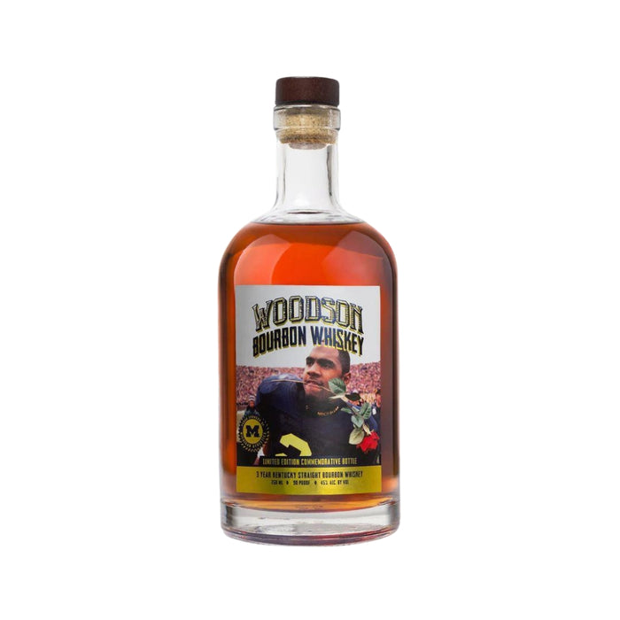 Woodson Whiskey - University of Michigan Charles Woodson "Rose In Mouth" Kentucky Straight Bourbon Whiskey Signed Version - TIPXY