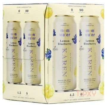 Mom Water - Karen Lemon Blueberry Fruit Infused Vodka Water (4 Pack) - TIPXY
