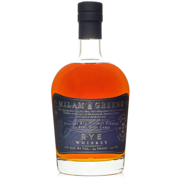 Milam and Greene Port Wine Cask Finish Straight Rye Whiskey - TIPXY