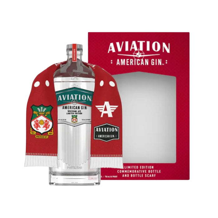 Aviation Gin - Wrexham AFC Commemorative Bottle & Scarf Gift Set - TIPXY