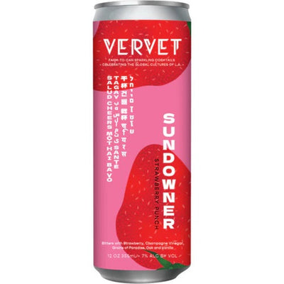 Vervet - Sundowner Strawberry Punch Sparkling Ready to Drink Canned Cocktail (4 Count)