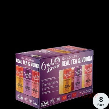 Owls Brew Tea Cocktails - Real Tea & Vodka - TIPXY