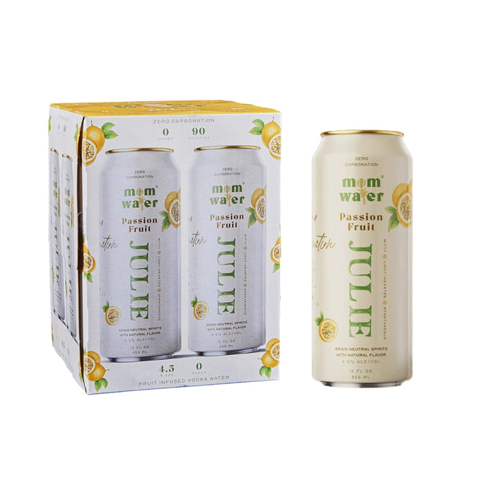 Mom Water - Julie Passion Fruit Vodka Infused Water Ready to Drink (4 Pack) - TIPXY