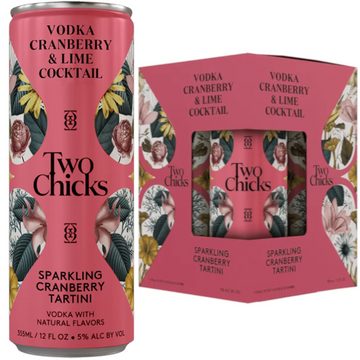 Two Chicks - Sparkling Cranberry Tartini Ready to Drink Cocktail (4 Pack) - TIPXY
