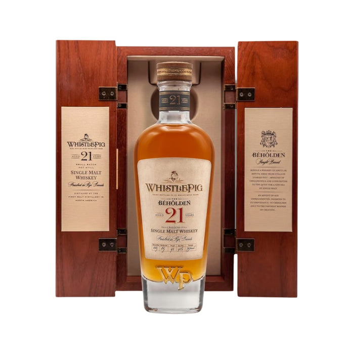 WhistlePig - The Beholden Aged 21 Years Single Malt Whiskey Finished in Rye Barrels - TIPXY