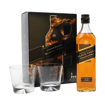 Johnnie Walker - 12 Year Old Black Label Scotch Whisky Gift Set - TIPXY