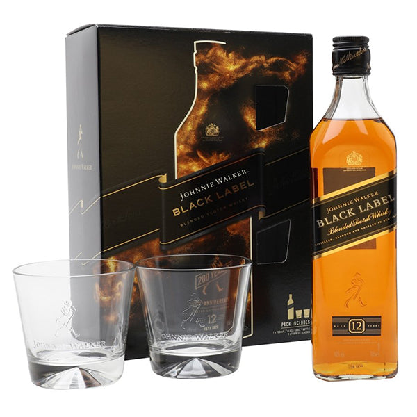 Johnnie Walker - 12 Year Old Black Label Scotch Whisky Gift Set