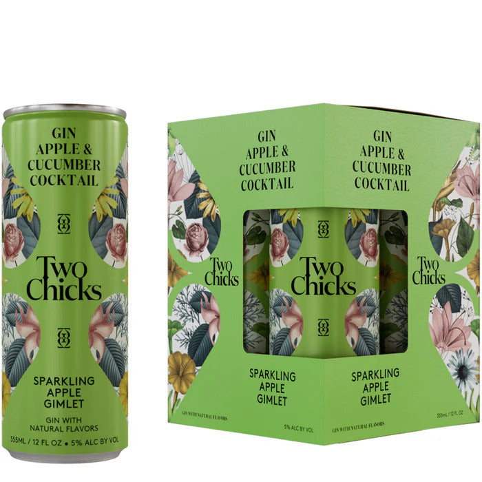 Two Chicks - Sparkling Apple Gimlet Ready to Drink Cocktail (4 Pack) - TIPXY