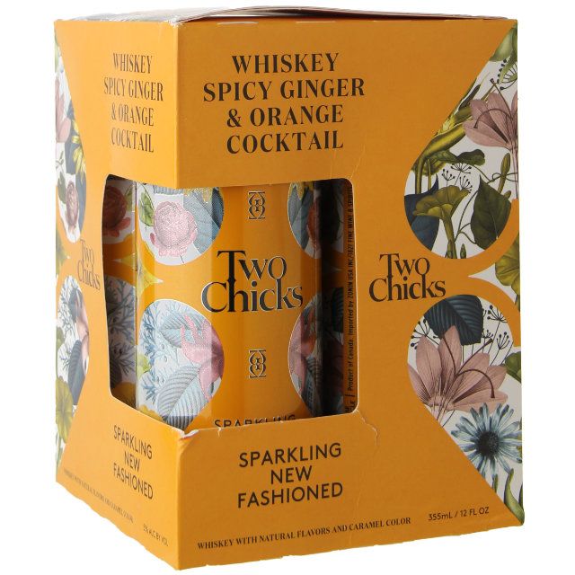 Two Chicks - Whiskey Spicy Ginger & Orange Cocktail (4 Pack)