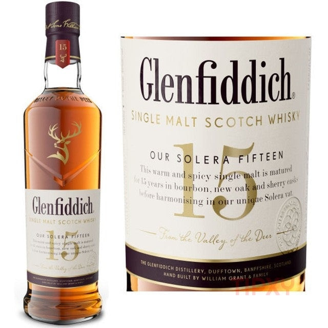 Glenfiddich Single Malt Scotch Whisky 15 Years Aged Unique Solera Reserve