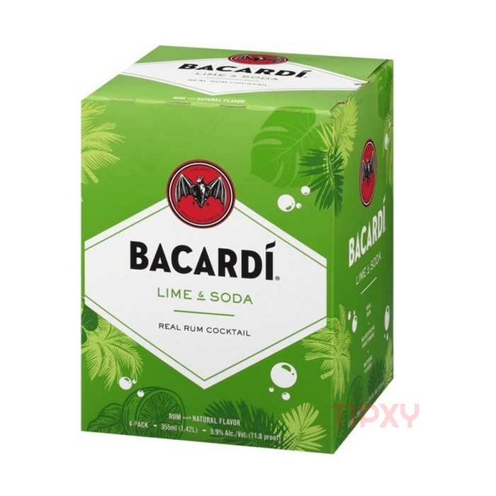 Bacardi - Lime & Soda Rum Cocktail Ready to Serve - TIPXY