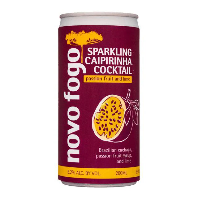 Novo Fogo - Sparkling Caipirinha Passion Fruit and Lime Ready to Serve Cocktail(4 Pack) - TIPXY