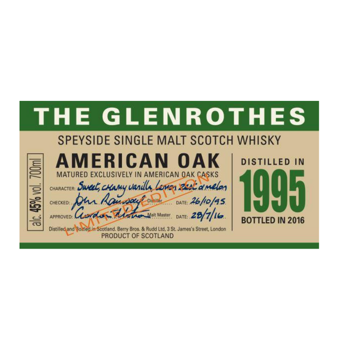 Glenrothes - 1995 Single Malt Scotch Whisky