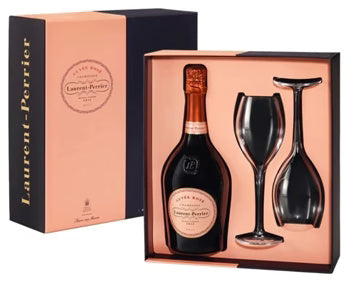 Laurent Perrier - Cuvee Rose Champagne w/2 Glasses Gift Set - TIPXY