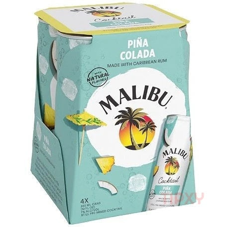Malibu Pina Colada Cocktail (4pack) 12oz - TIPXY