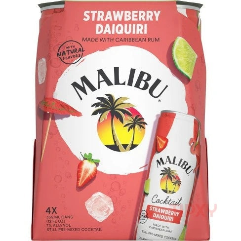 Malibu Strawberry Daiquiri Cocktail (4pack) 12oz - TIPXY