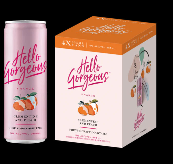 Hello Gorgeous Clemente and Peach French Craft Cocktails (4 Pack) - TIPXY
