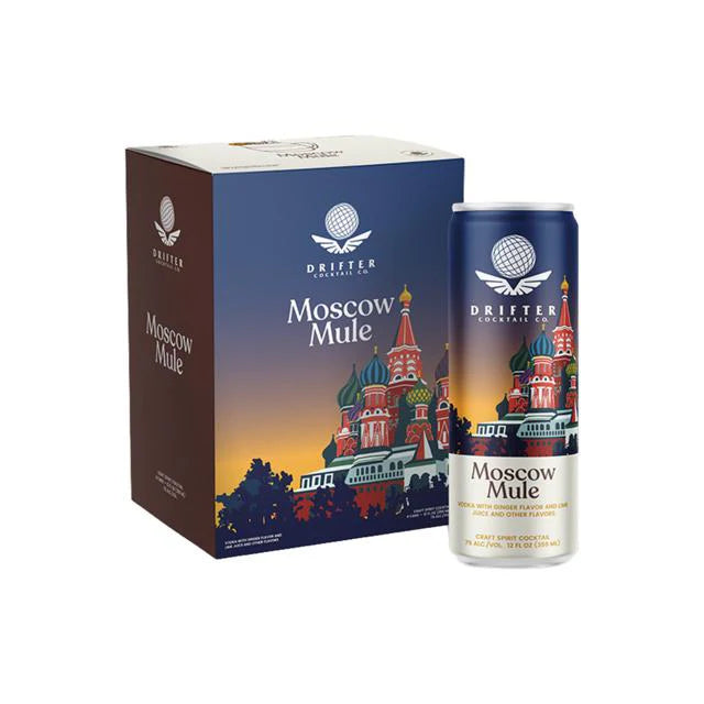 Drifter Craft Cocktails Moscow Mule - 4 x 12oz cans - TIPXY