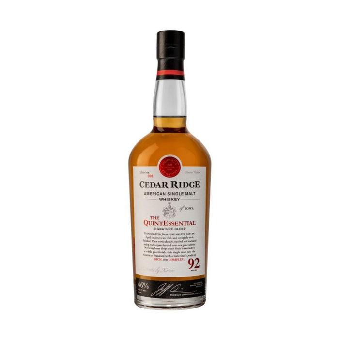 Cedar Ridge - The Quintessential American Single Malt Whiskey - TIPXY