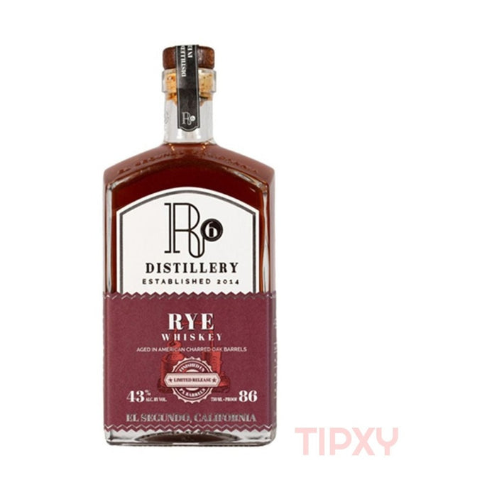 R6 Distillery - Rye Whiskey Aged in American Charred Oak Barrels - TIPXY