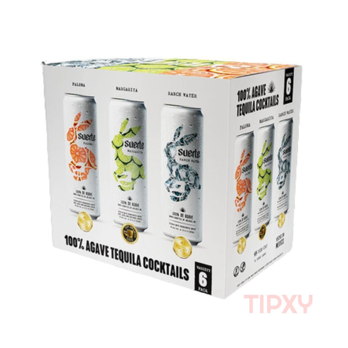 Suerte Tequila - Tequila Cocktail Ready to Serve Variety Pack (6 Pack Cans) - TIPXY