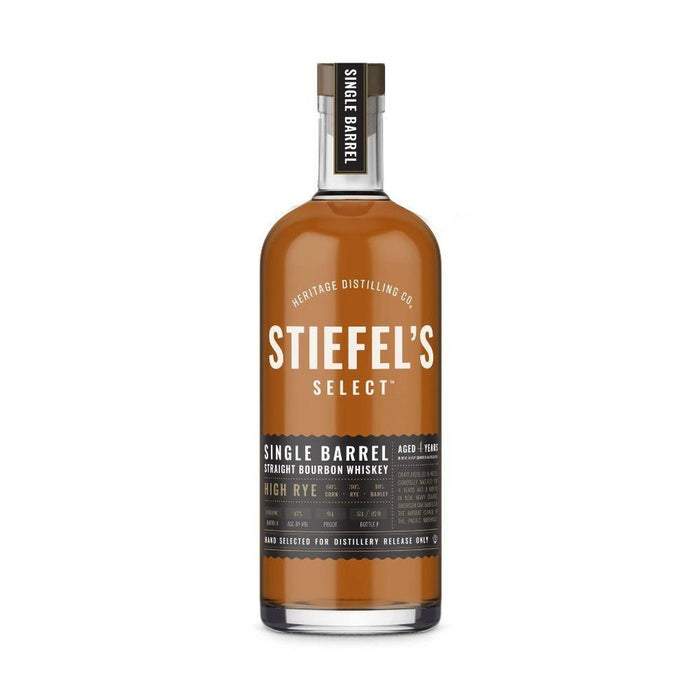 Heritage Distilling Co - Stiefel's Select 4 Year Old Single Barrel High Rye Bourbon Whiskey - TIPXY