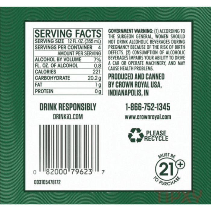 Crown Royal - Washington Apple Canadian Whisky Ready to Serve Cocktail (4 Pack) - TIPXY