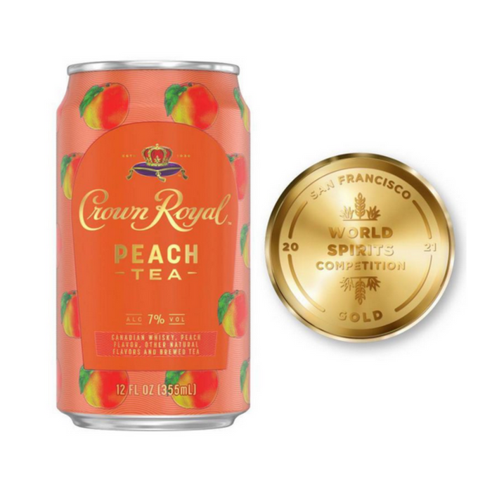 Crown Royal - Peach Tea Whisky Ready to Serve Cocktail (4 Pack)