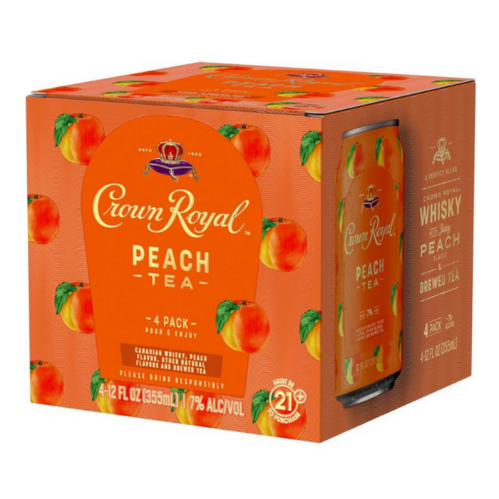 Crown Royal - Peach Tea Whisky Ready to Serve Cocktail (4 Pack)