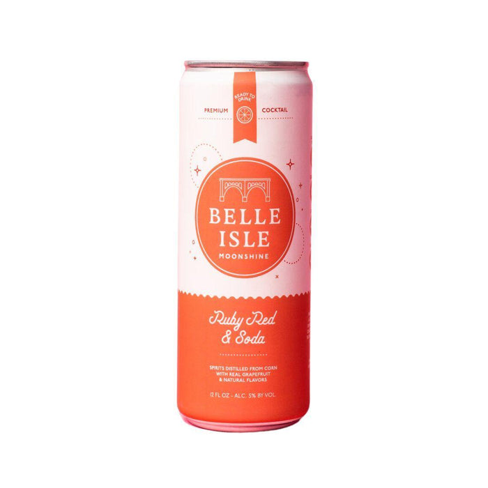 Belle Isle Moonshine - Ruby Red & Soda Ready to Serve Cocktail (4 pack)