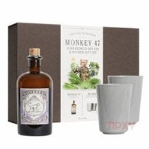 Monkey 47 - Schwarzwald Dry Gin & Becher Gift Set 2 Ceramic Cups - TIPXY