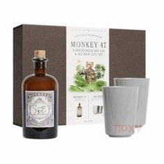 Monkey 47 - Schwarzwald Dry Gin & Becher Gift Set 2 Ceramic Cups - TIPXY